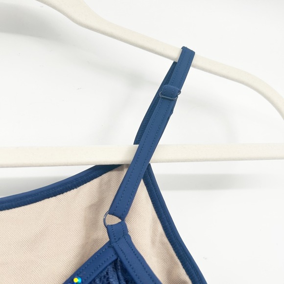 Balera Blue Floral Lace Rhinestone Lyrical Dance Costume Dress Leotard Size SA - Picture 6 of 8